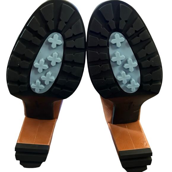 Kenneth Cole Justin Lug Loafer Heeled Pump Chunky Chain Platform NEW Size 8.5 - Picture 10 of 11